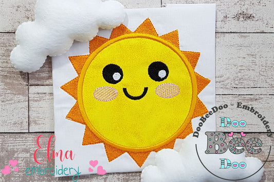 Happy Sun, Sunshine, Cute Summer - Applique