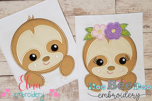 Baby Sloth Boy and Girl - Set of 2 designs - Applique