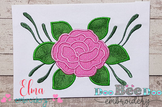 Spring Rose Flower - Applique