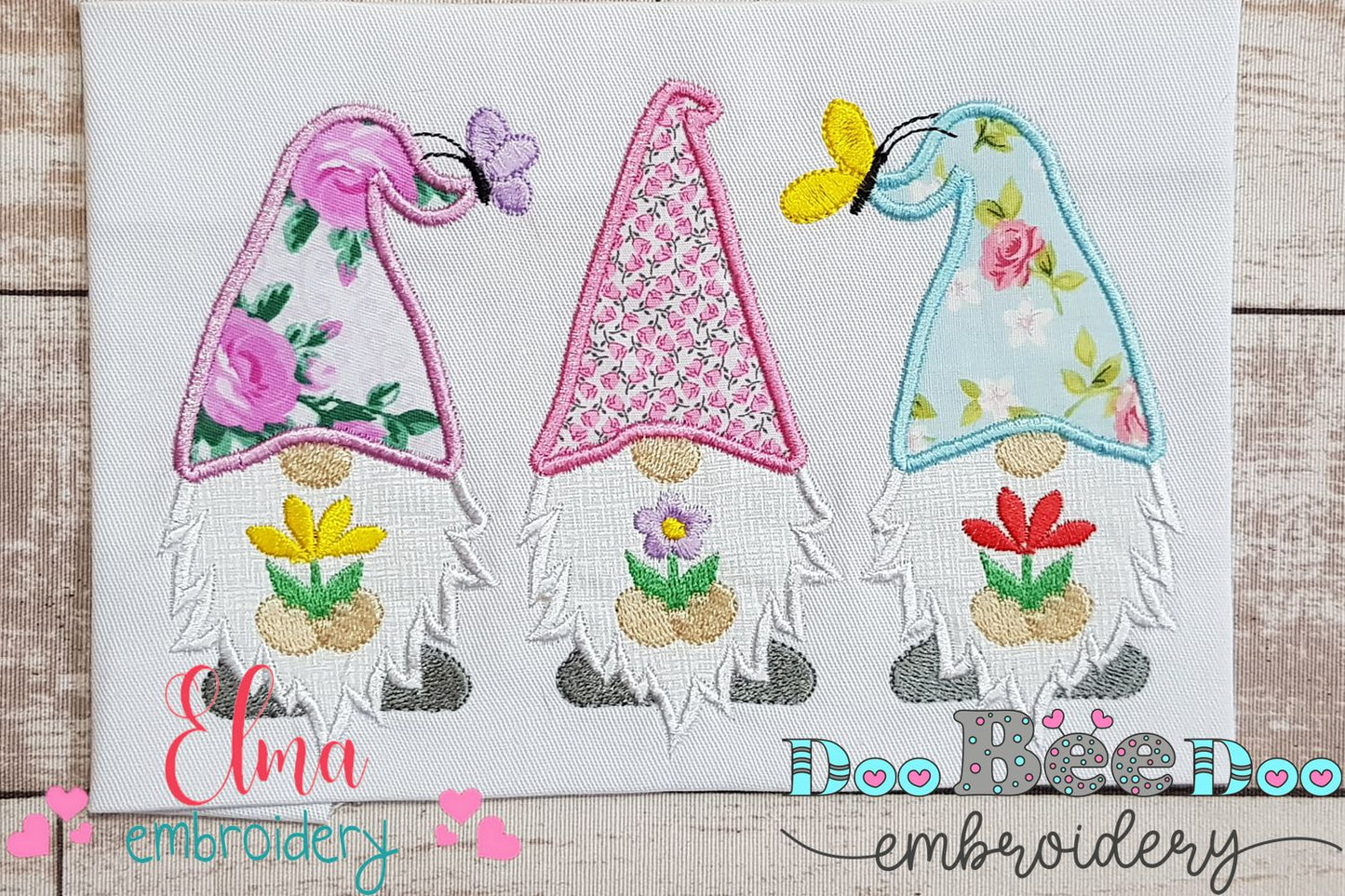 Three Spring Gnomes - Applique