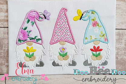 Three Spring Gnomes - Applique