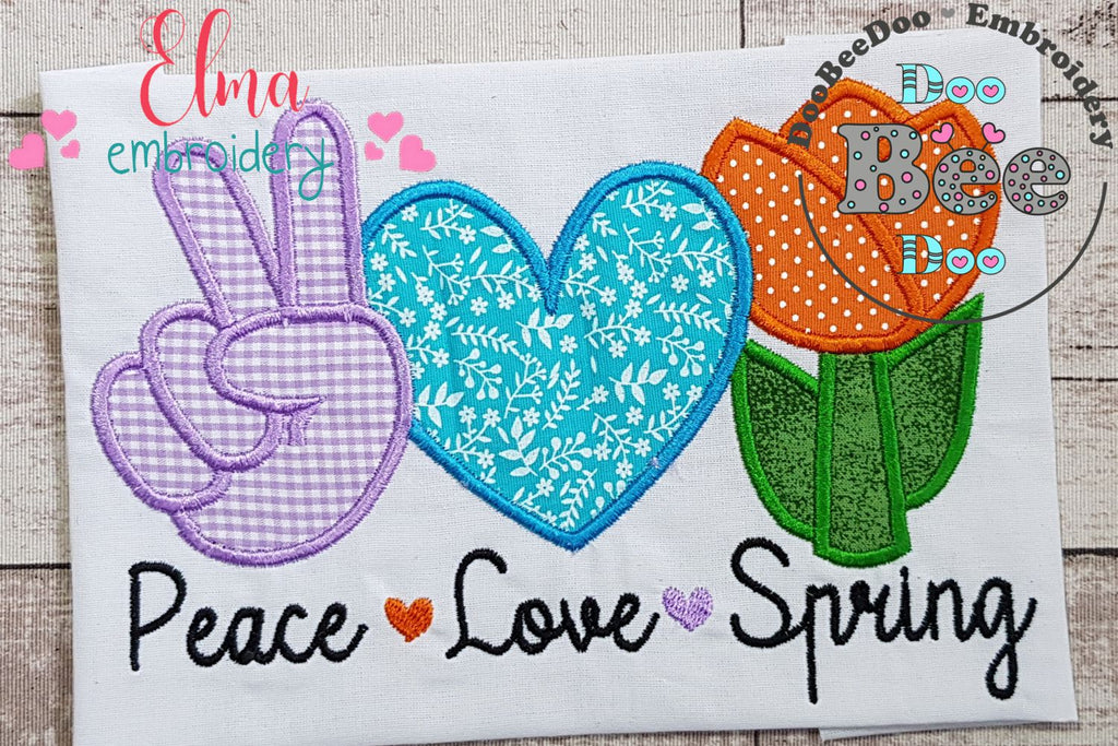 Peace Love Spring - Applique