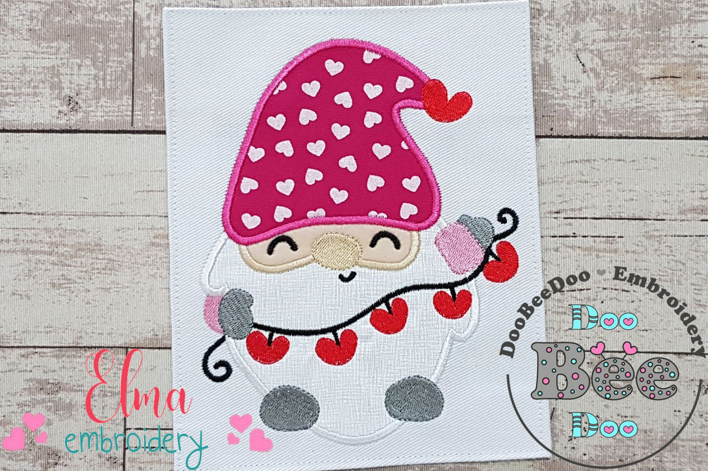 Valentines Hearts Gnome - Applique Embrodiery