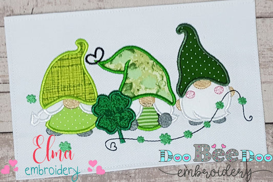 Three St. Patrick's Gnomes - Applique