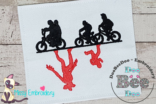 Kids Riding a Bike - Fill Stitch