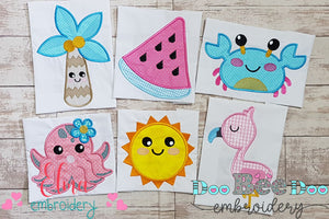 Happy Summer Elements - Applique - Set of 6 designs