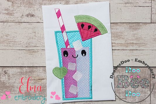 Summer Tropical Happy Watermelon Drink - Applique