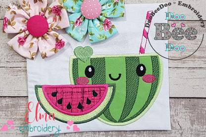 Summer Tropical Happy Watermelon - Applique