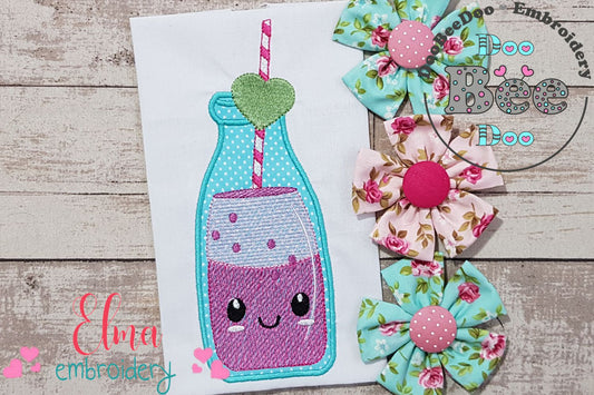 Summer Tropical Happy Bottle Drink - Applique