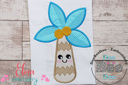 Happy Summer Palm Tree - Applique