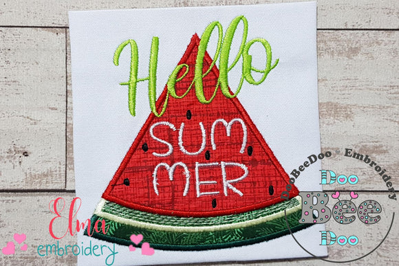 Hello Summer Watermelon - Applique