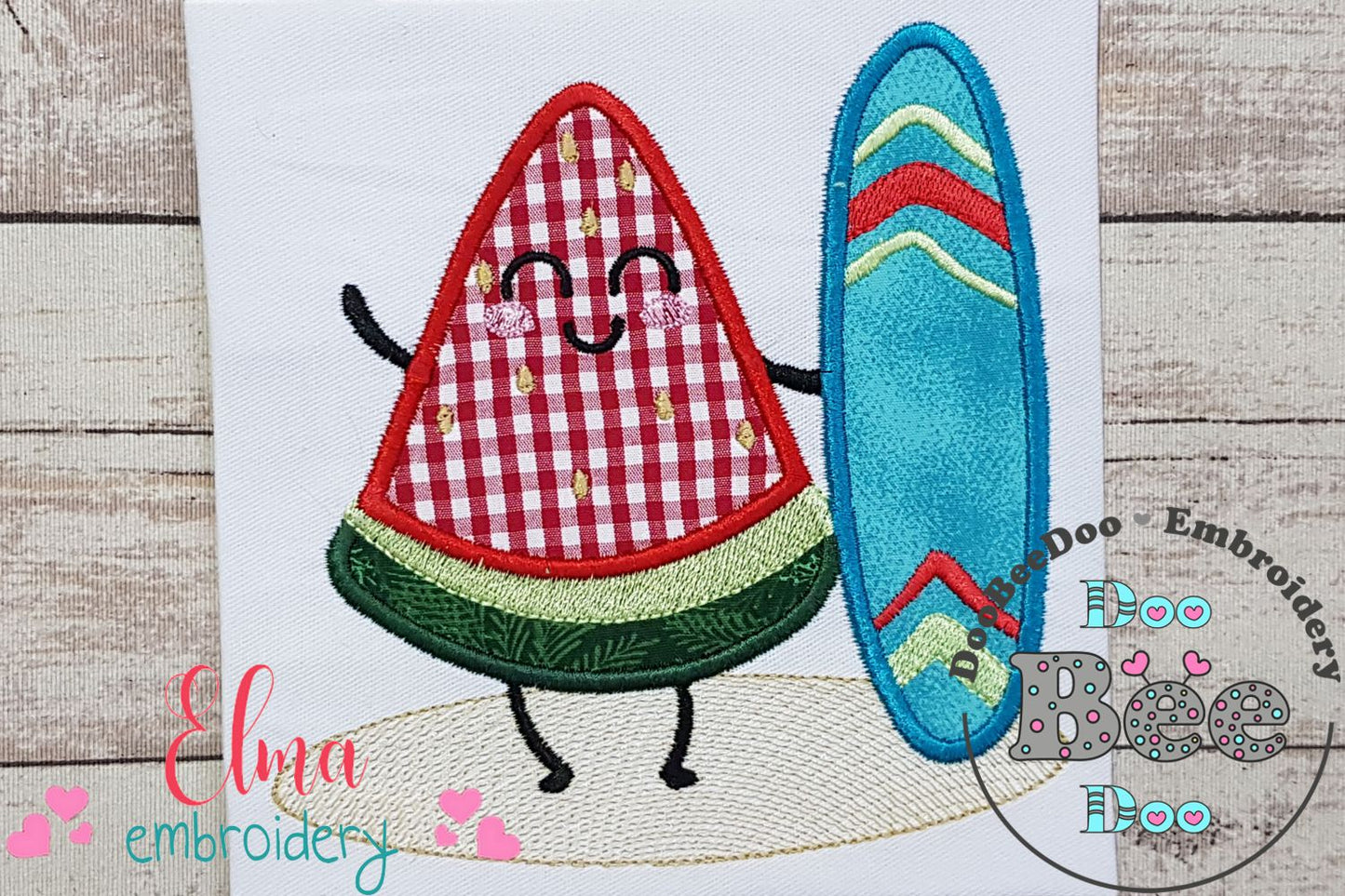 Summer Watermelon Surfer - Applique