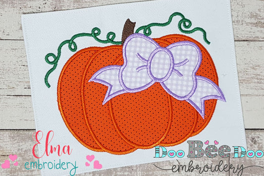 Pumpkin and Bow - Applique