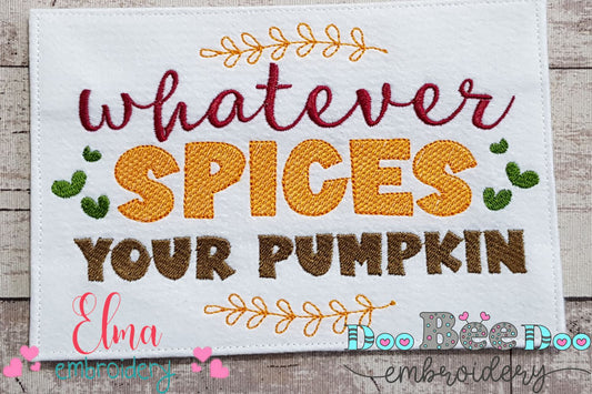Whatever Spices your Pumpkin - Fill Stitch