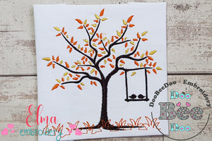 Tree and Birds in Love - Fill Stitch