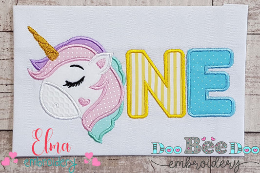 Unicorn One 1st Birthday - Applique