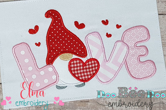 Valentines Love Gnome - Applique