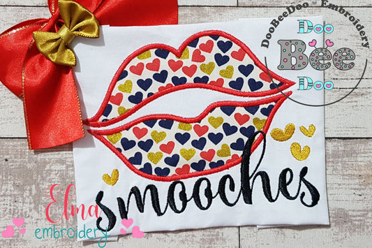 Valentines Day Smooches Kiss - Applique