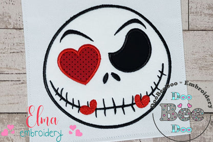 Valentines Jack Skellington - Applique Embroidery