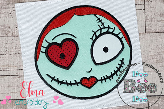 Valentines Skellington Girl - Applique Embroidery