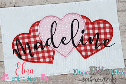 Three Hearts Trio - Applique Embroidery