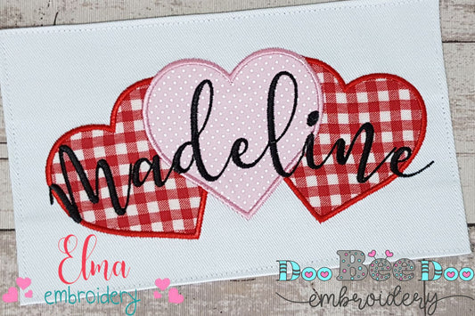 Three Hearts Trio - Applique Embroidery