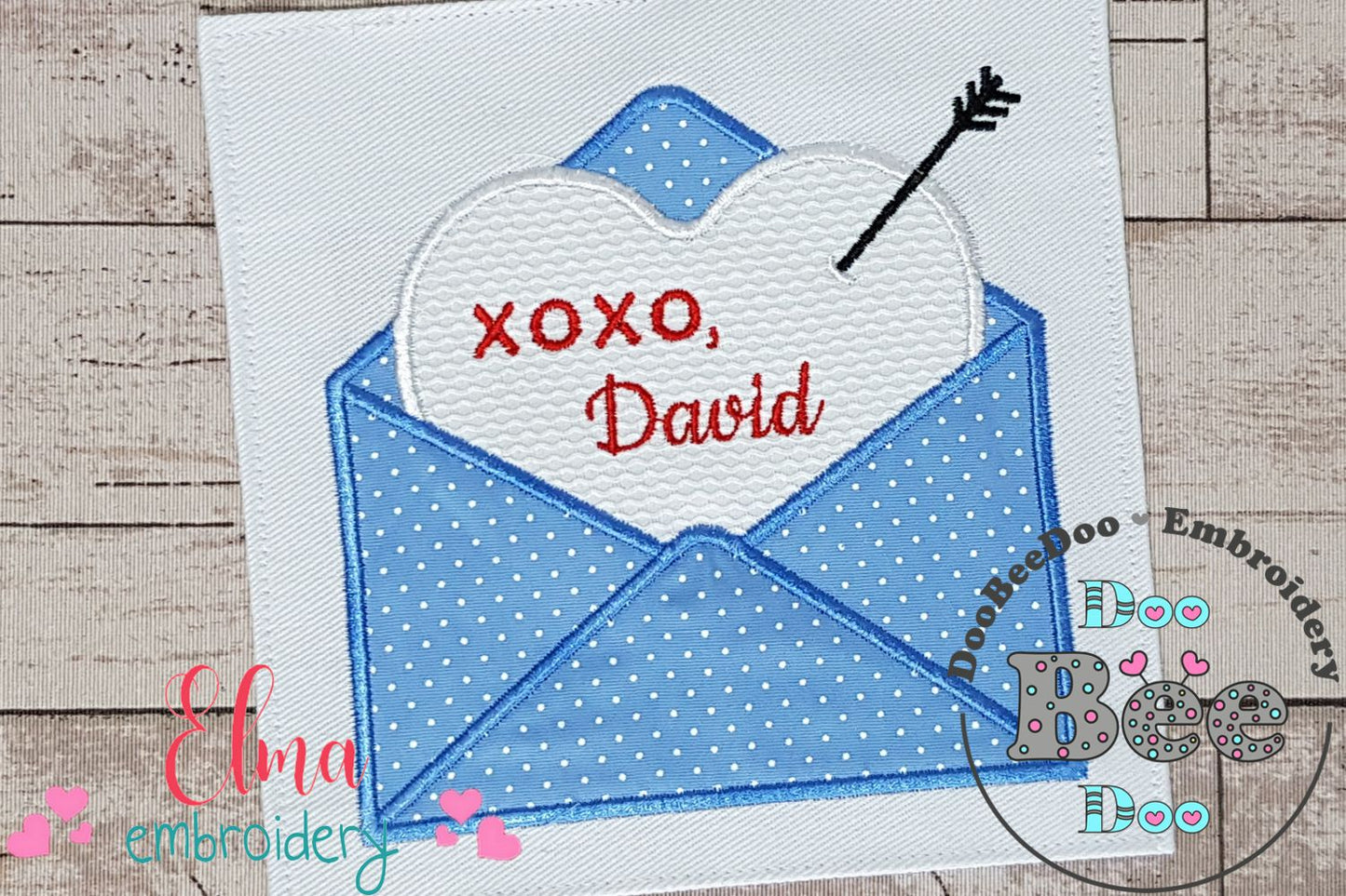Valentine's Day Envelope and Letter - Applique