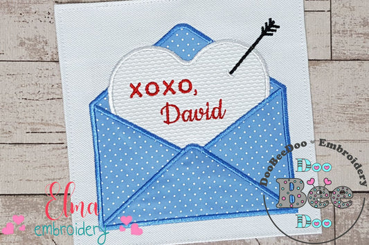 Valentine's Day Envelope and Letter - Applique