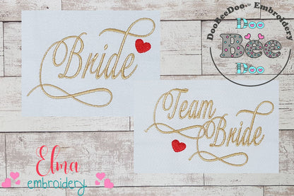 Bride and Team Bride - Fill Stitch - Set of 2 designs
