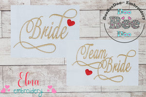 Bride and Team Bride - Fill Stitch - Set of 2 designs