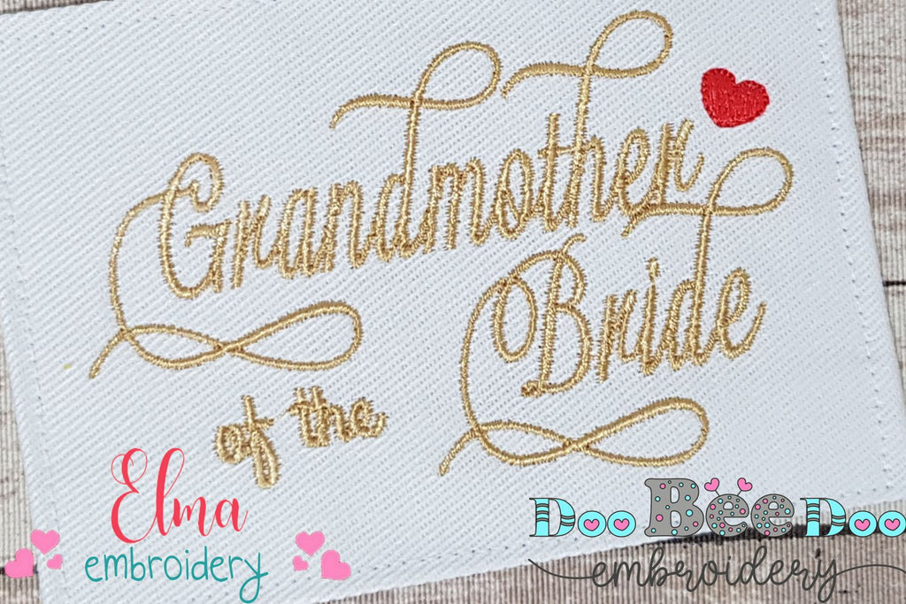 Grandmother of the Bride - Fill Stitch