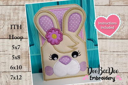 Bunny Girl Cute with Pocket - ITH Project - Machine Embroidery Design