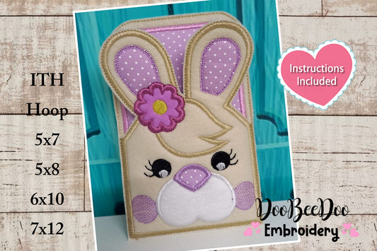 Bunny Girl Cute with Pocket - ITH Project - Machine Embroidery Design