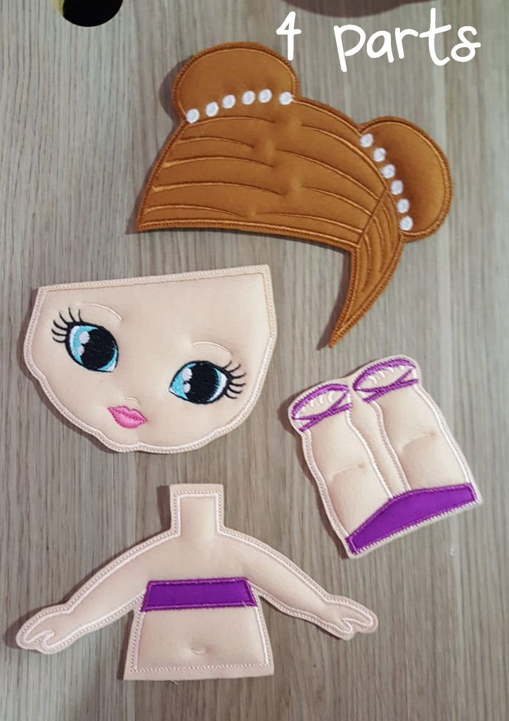 Doll with Clothes for Changes - ITH Project - Machine Embroidery Design