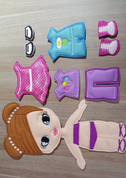 Doll with Clothes for Changes - ITH Project - Machine Embroidery Design
