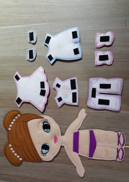 Doll with Clothes for Changes - ITH Project - Machine Embroidery Design