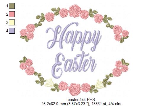 Happy Easter Frame - Fill Stitch