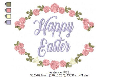 Happy Easter Frame - Fill Stitch