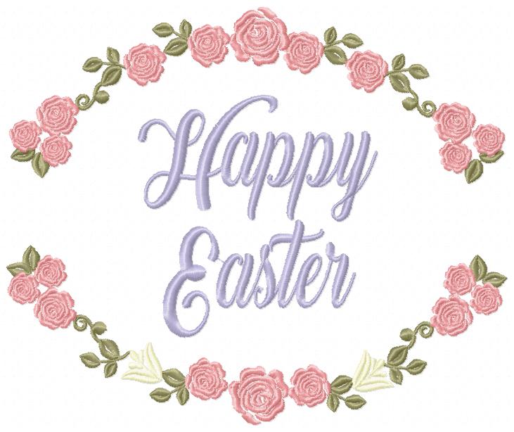 Happy Easter Frame - Fill Stitch