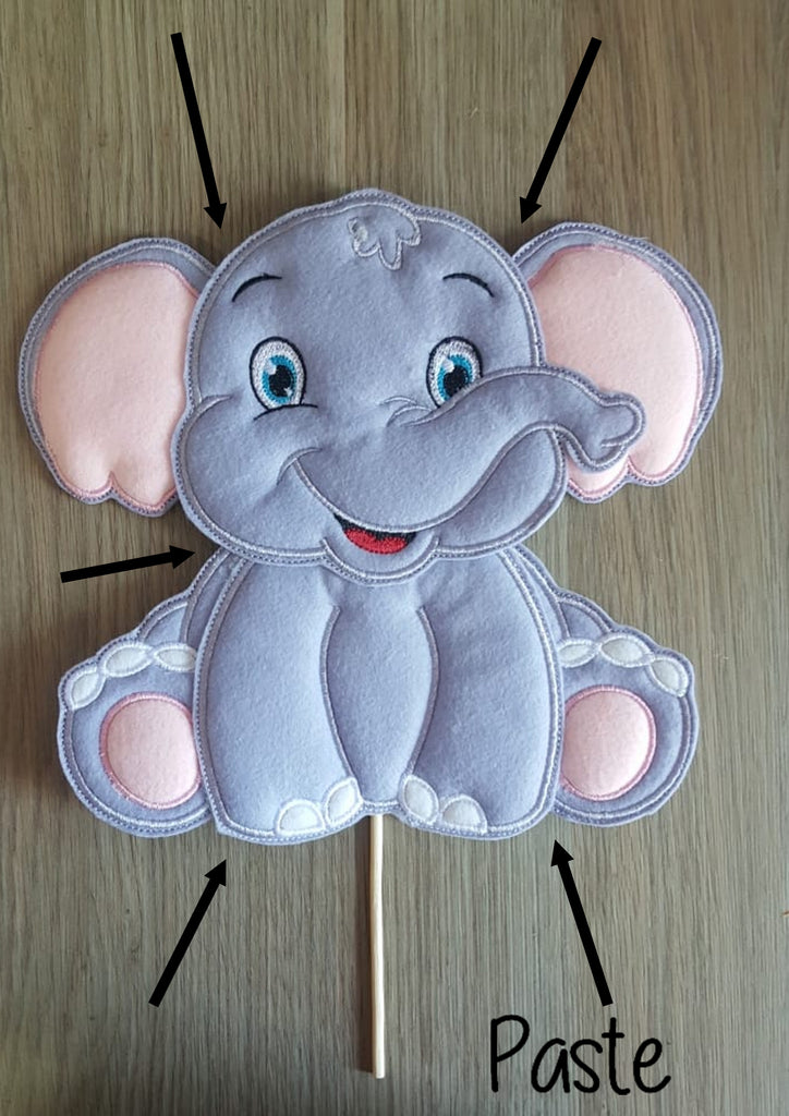 Happy Elephant Ornament - ITH Project - Machine Embroidery Design