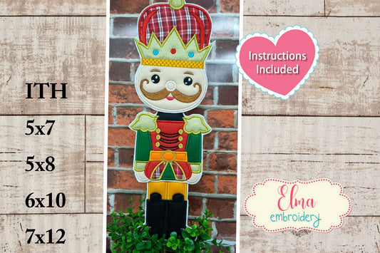 Nutcracker Vase Ornament - ITH Project - Machine Embroidery Design