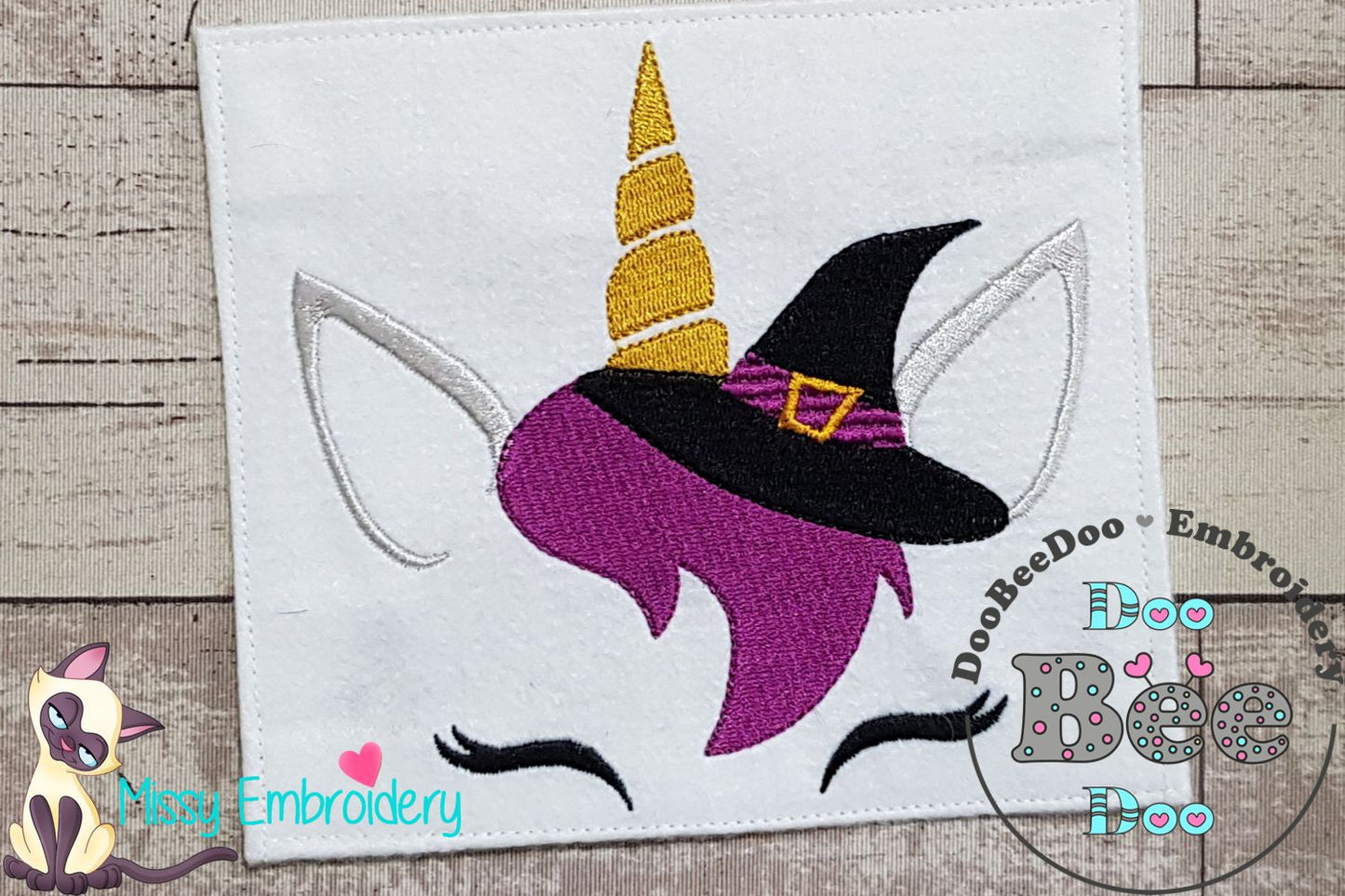 Halloween Witch Unicorn - Fill Stitch