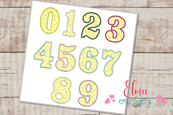 0-9 Numbers - Applique-Machine Embroidery Design