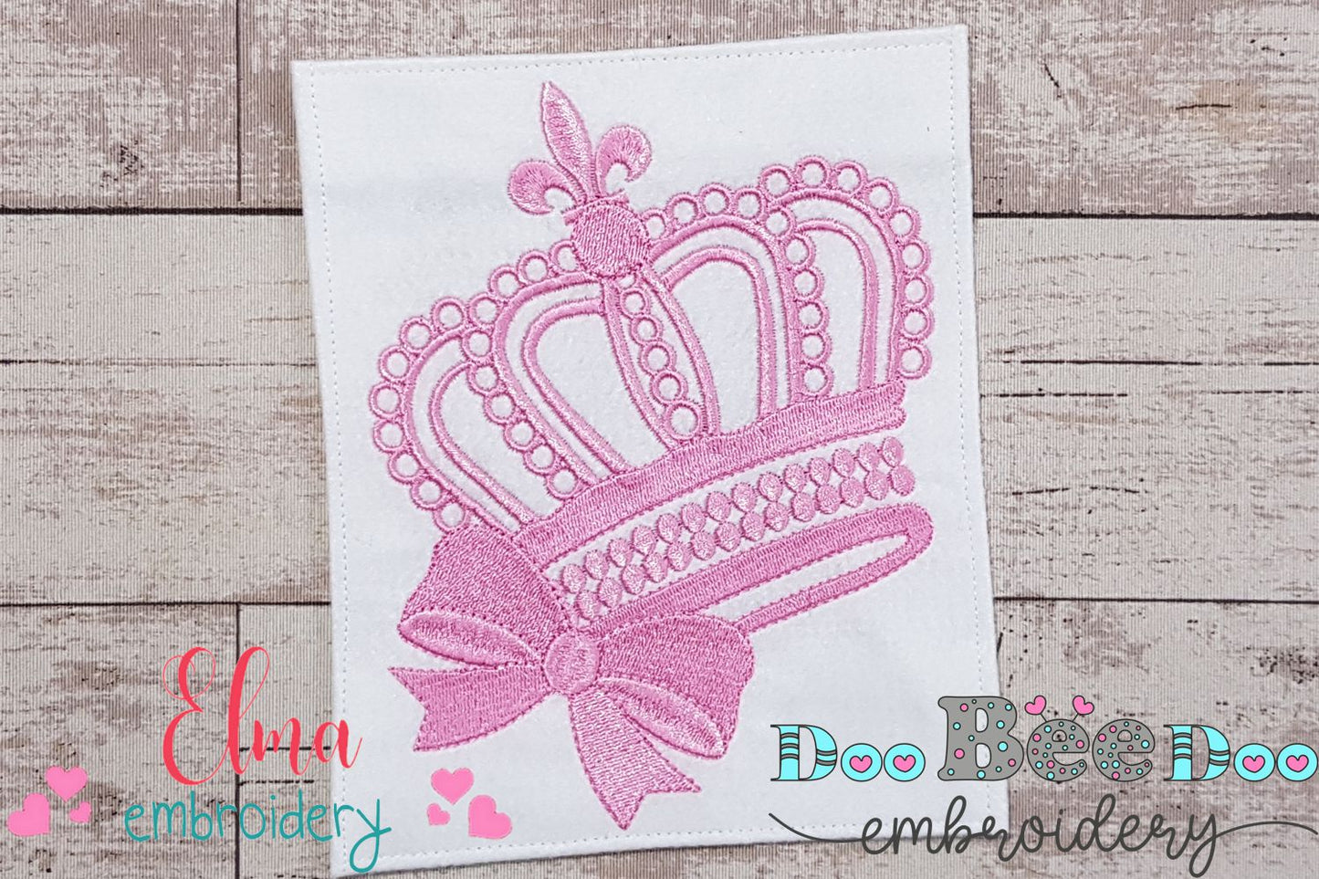 Princess Tiara with Bow - Fill Stitch - Machine Embroidery Design