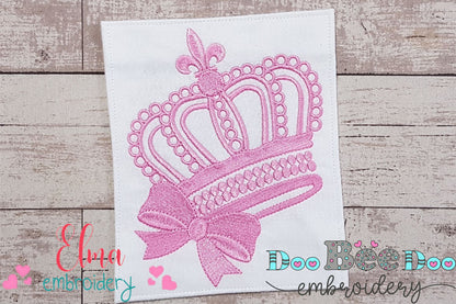 Princess Tiara with Bow - Fill Stitch - Machine Embroidery Design