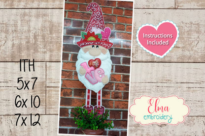 Love Gnome Ornament - ITH Project - Machine Embroidery Design