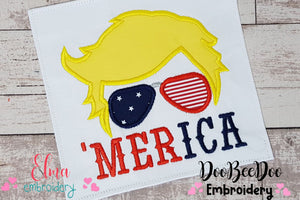 Trump 'Merica - Applique - Machine Embroidery Design