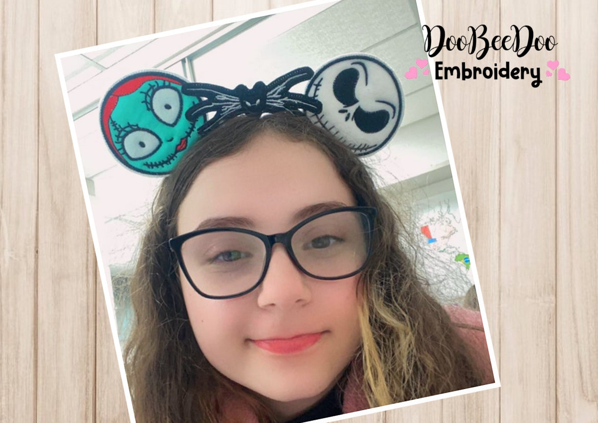 Jack and Sally Headband - ITH Project - Machine Embroidery Design