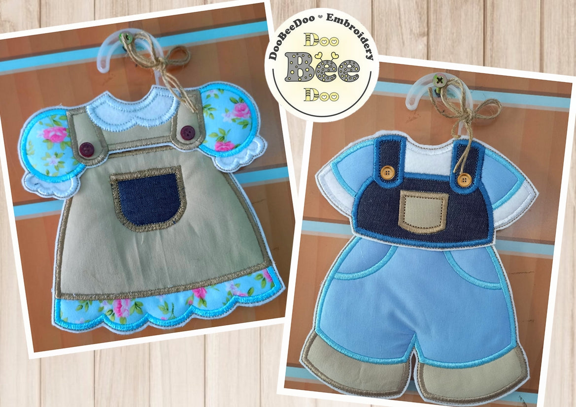 Baby Clothes Nursery Door Hanger Set - ITH Project - Machine Embroidery Design