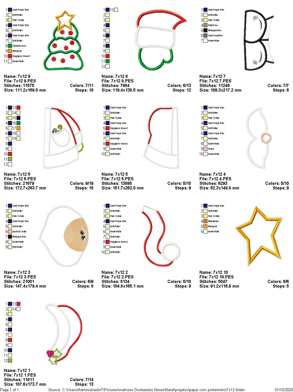 Santa Claus and Tree Door Ornament - ITH Project - Machine Embroidery Design